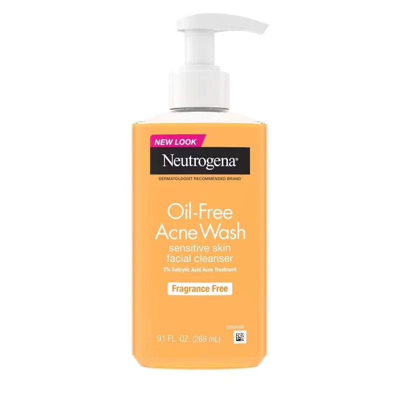 Neutrogena Oil-Free Acne Fighting Face Wash - Fragrance Free - 9.1 fl oz: Liquid Cleanser, Combination & Sensitive Skin, Paraben-Free