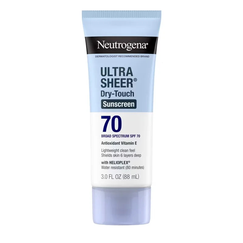 Neutrogena Ultra Sheer Dry Touch Sunscreen Lotion, SPF 70 - 3 fl oz: Noncomedogenic, PABA-Free, Face & Body Use