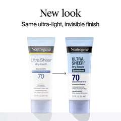 Neutrogena Ultra Sheer Dry Touch Sunscreen Lotion, SPF 70 - 3 fl oz: Noncomedogenic, PABA-Free, Face & Body Use