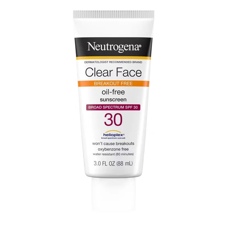 Neutrogena Clear Face Liquid Sunscreen Lotion - SPF 30 - 3 fl oz: Noncomedogenic, Oil-Free, Paraben-Free, Fragrance-Free